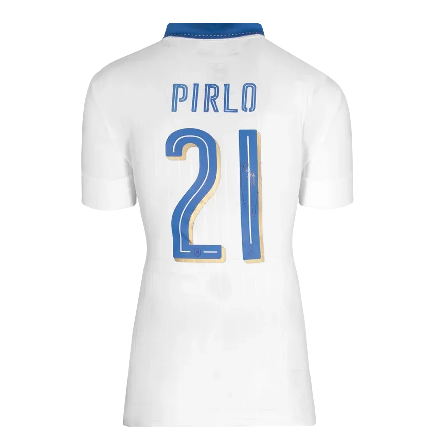 Andrea Pirlo Autograph Andrea Pirlo Signed Italy Andrea Pirlo Signed Italy 2016 Home Shirt Original 2016 Italy Autographed Autograph Pirlo ICONS