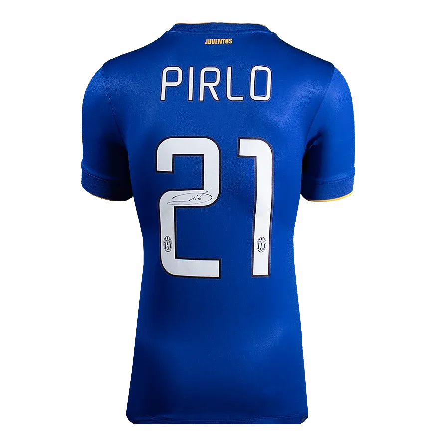 Andrea Pirlo Autograph Andrea Pirlo Signed Juventus Andrea Pirlo back Signed Juventus 2014-15 away Shirt Jersey Original  ICONS