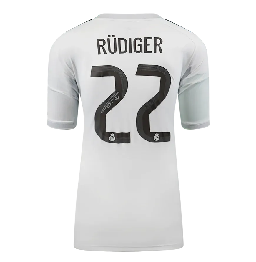 Antonio Rudiger Back Signed Real Nadrid 2025-26 Home Shirt Rudiger Jersey Real Madrid Original 25/26 Rudiger  ICONS