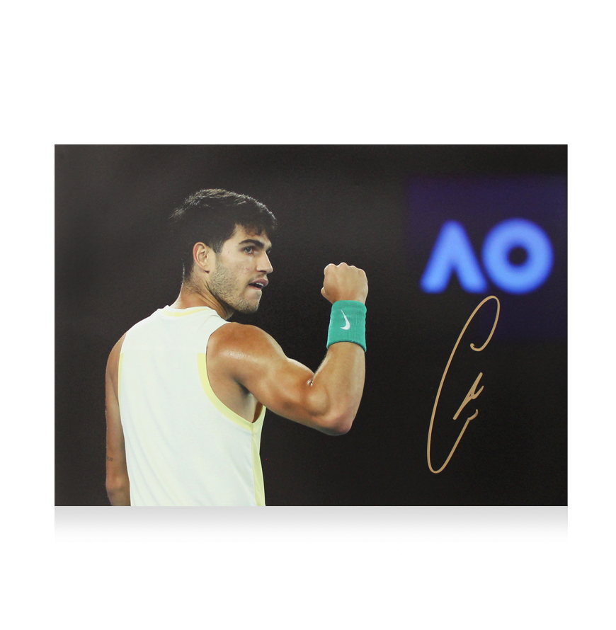 Carlos Alcaraz Signed Carlos Alcaraz Signed Signed Australian Open 2024 Photo 11.75 x 8.25  Autographed Autograph Alcaraz    ICONS