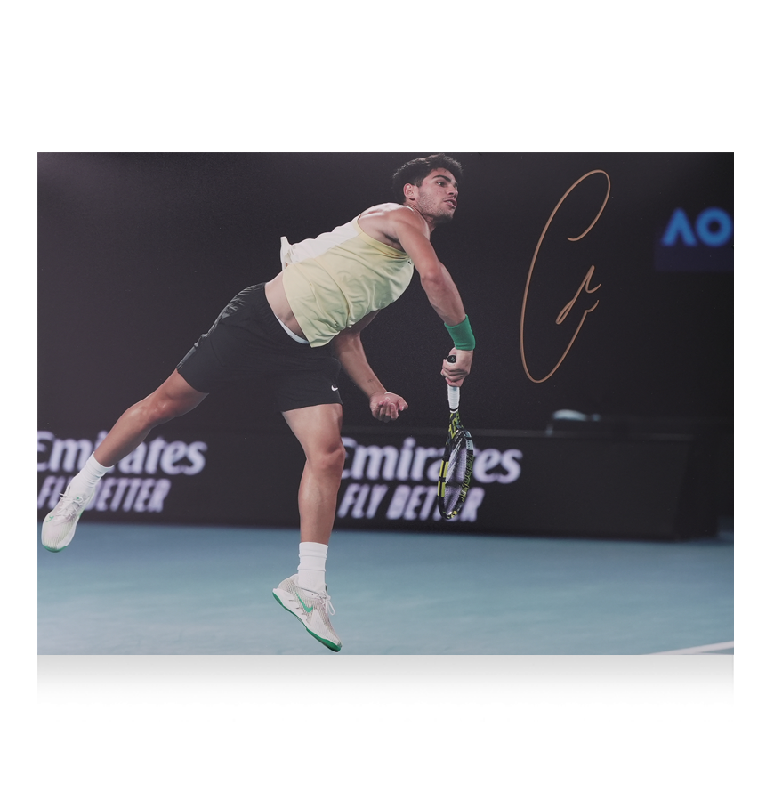 Carlos Alcaraz Signed Carlos Alcaraz Signed Signed Australian Carlos Alcaraz Signed Australian Open 2024 Action Photo Autographed Autograph Alcaraz    ICONS