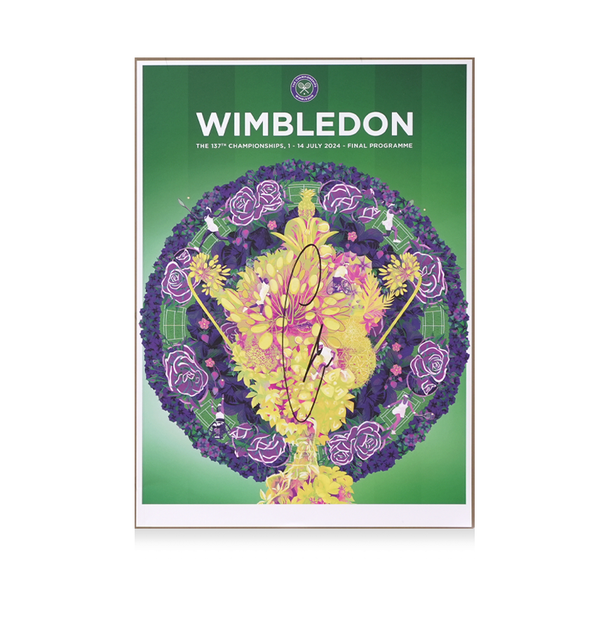 Carlos Alcaraz Signed Wimbledon Championships 2024 Final Day Autograph Carlos Alcaraz Autographed   ICONS