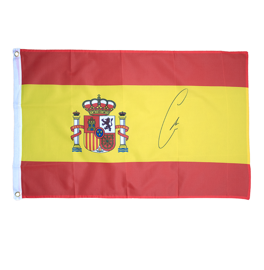 Carlos Alcaraz Signed Carlos Alcaraz Signed Spain Flag Autographed Autograph Flag   ICONS