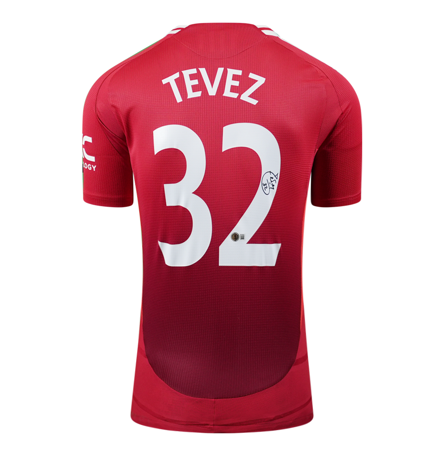 Autograph Carlos Tevez Back Signed Authentic Manchester United 2024-2025  Home Shir ICONS Autographed Autograph TEVEZ CARLITOS Autographed