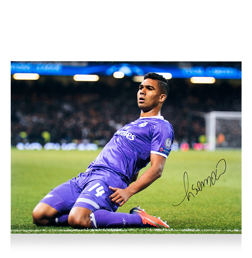 Casemiro Signed Real Madrid Photo Ucl Final Goal Winner Photo Casemiro Real Madrid Photo Champions league Ucl Final   ICONS