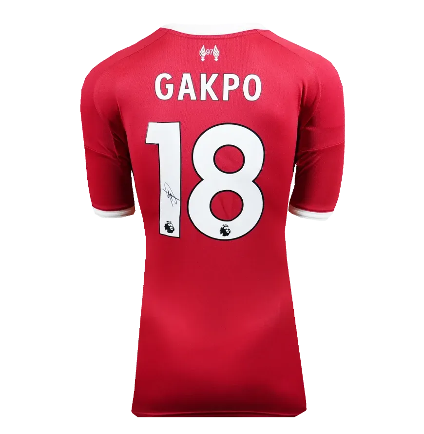 Cody Gakpo Back Signed Liverpool 2025-26 Home Shirt Jersey Liverpool Gakpo 25/26 Autograph Autographed  ICONS