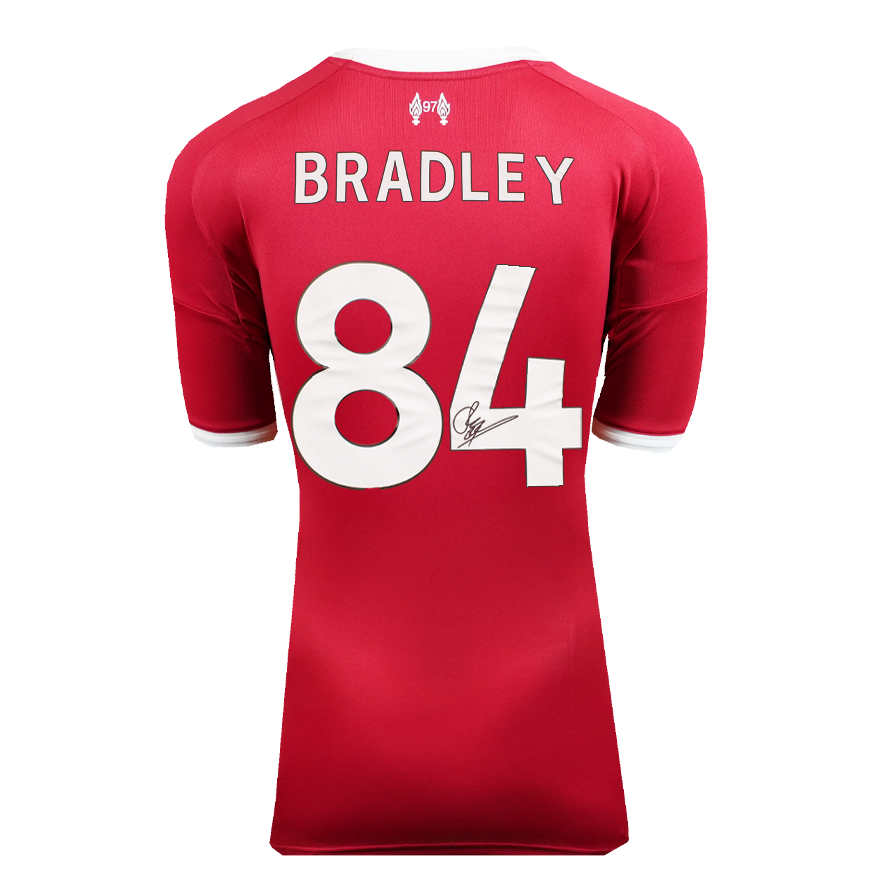 Connor Bradley Back Signed Liverpool 2025-26 Home Shirte Jersey Liverpool Connor Bradley 25/26 Autograph Autographed  ICONS