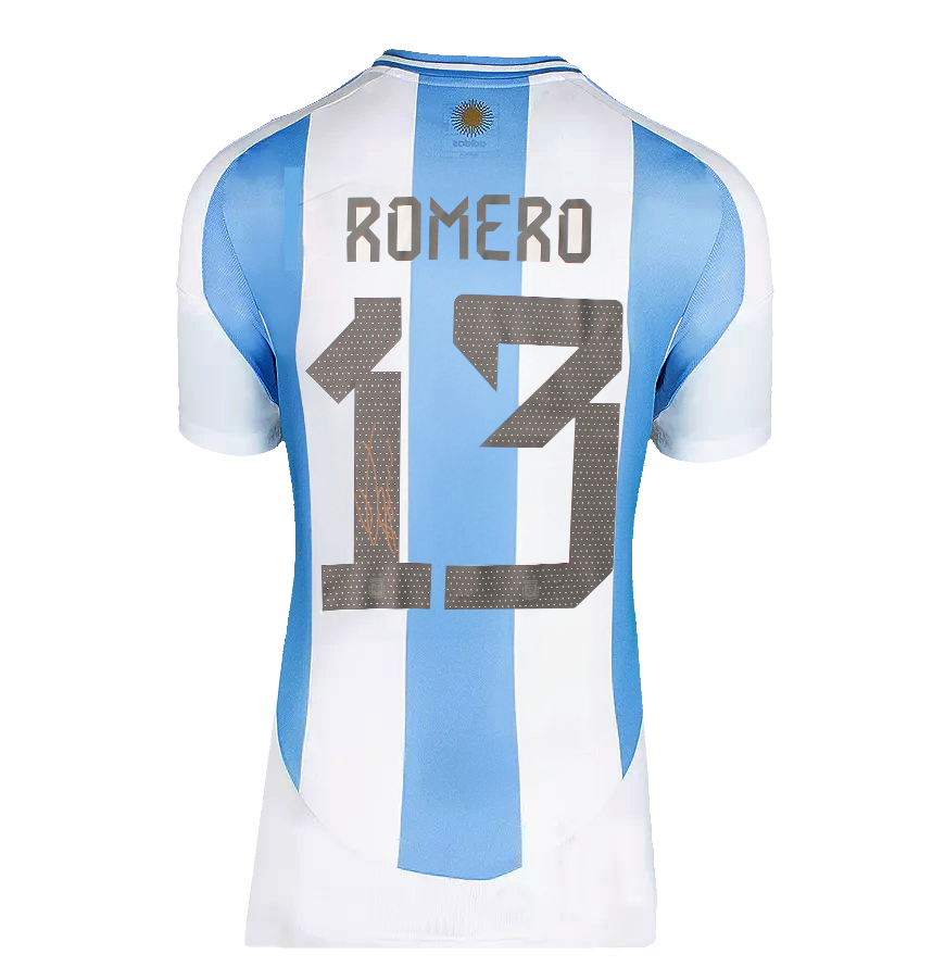 Cristian Romero Signed Argentina 2022 Home Shirt Jersey Romero Argentina Autograph Signed Argentina 2022 World Cup Autograph Autographed  ICONS