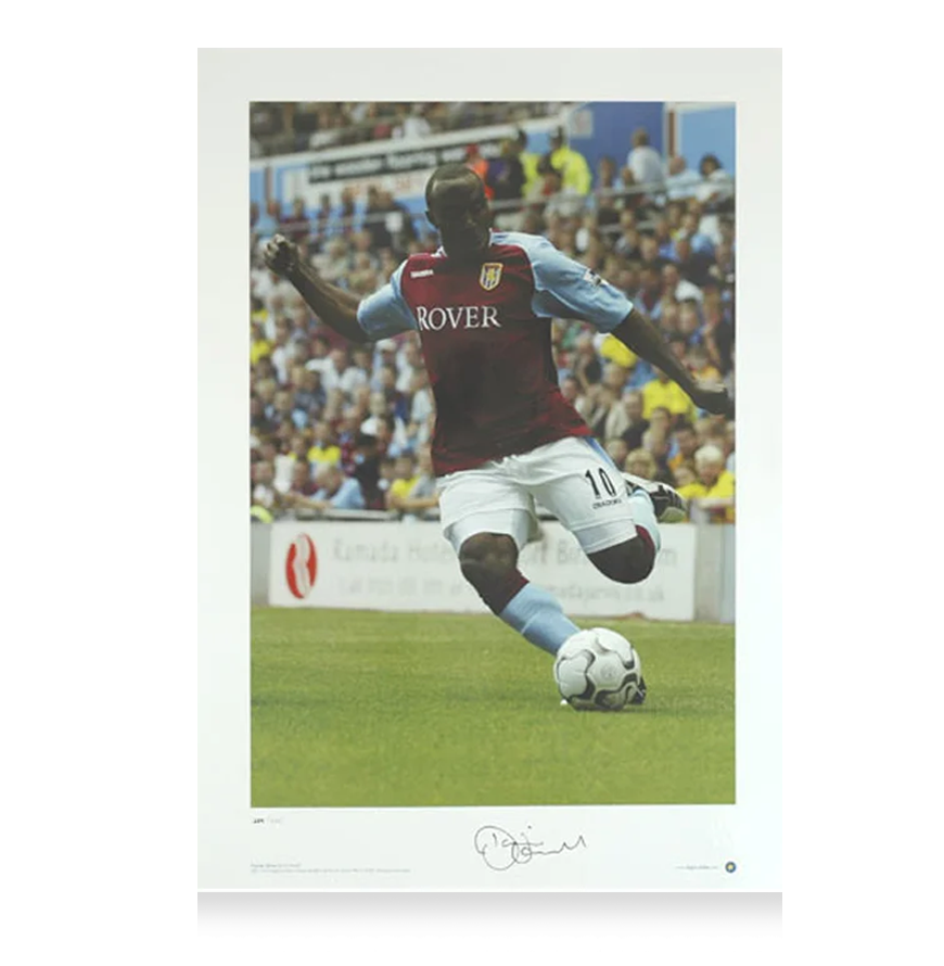 Darius Vassell Signed Aston Villa Print: Holte End Hero Autographed Photo Print VASSEL  Autograph Autographed  ICONS