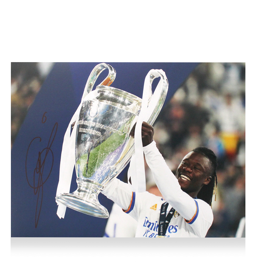 Eduardo Camavinga Eduardo Camavinga Signed Real Madrid Photo: UEFA Champions League Winner  Autograph Signed Photo CAMAVINGA   ICONS