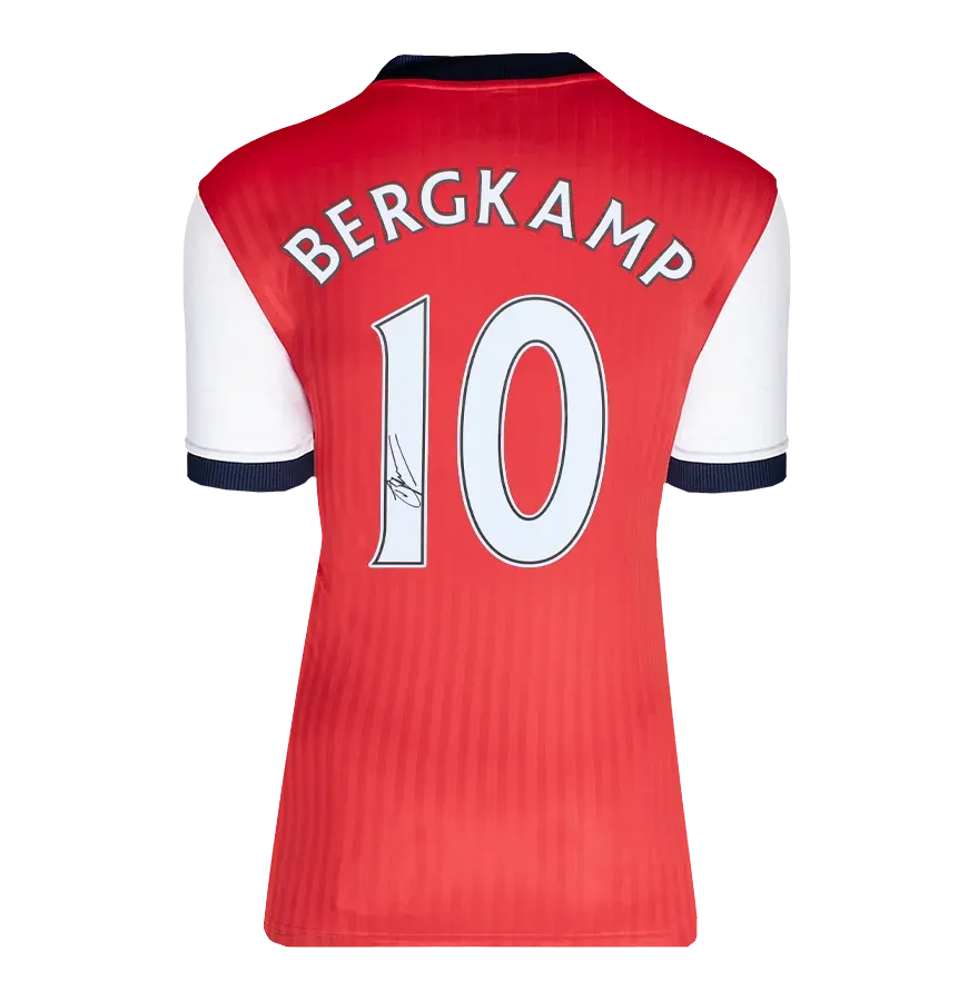 Dennis Bergkamp Back Signed Arsenal Icon Shirt Autographed Autograph Signed Arsenal Jersey Bergkamp Shoe DENNIS BERGKAMP 10  ICONS