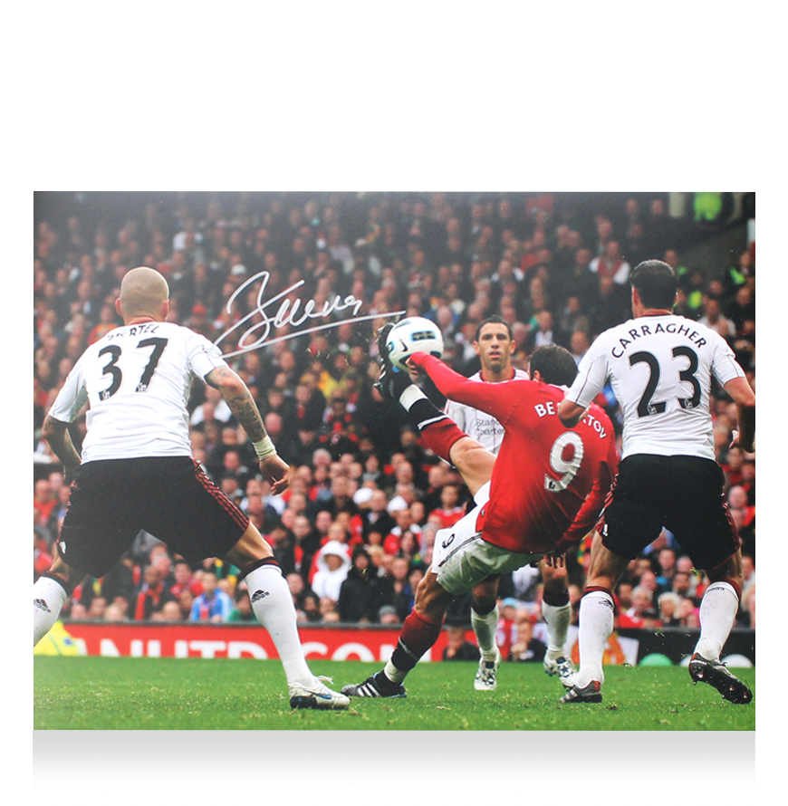 Dimitar Berbatov Signed Manchester United Photo: Overhead Kick v Liverpool - Signed in Silver  Signed autograph Signed Photo Autographed
