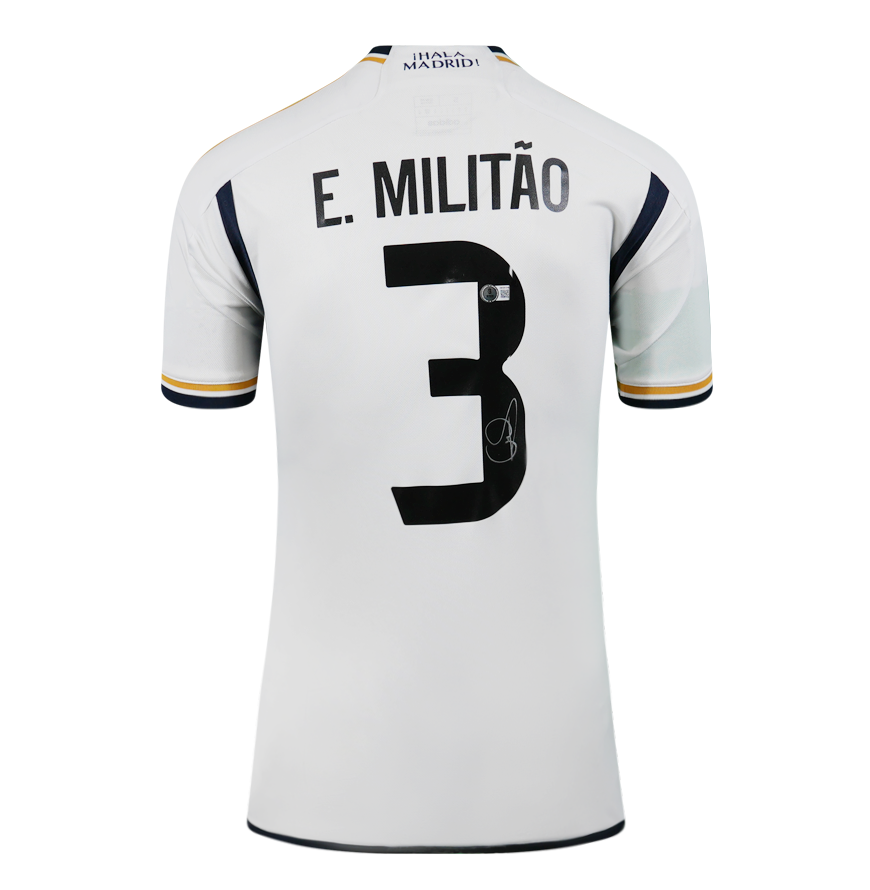 Eder Militao Back Signed Real Madrid 2023-24 Home Shirt jersey Real Madrid 23/24  Autograph Signed Real Madrid Jersey MILITAO 3   ICONS