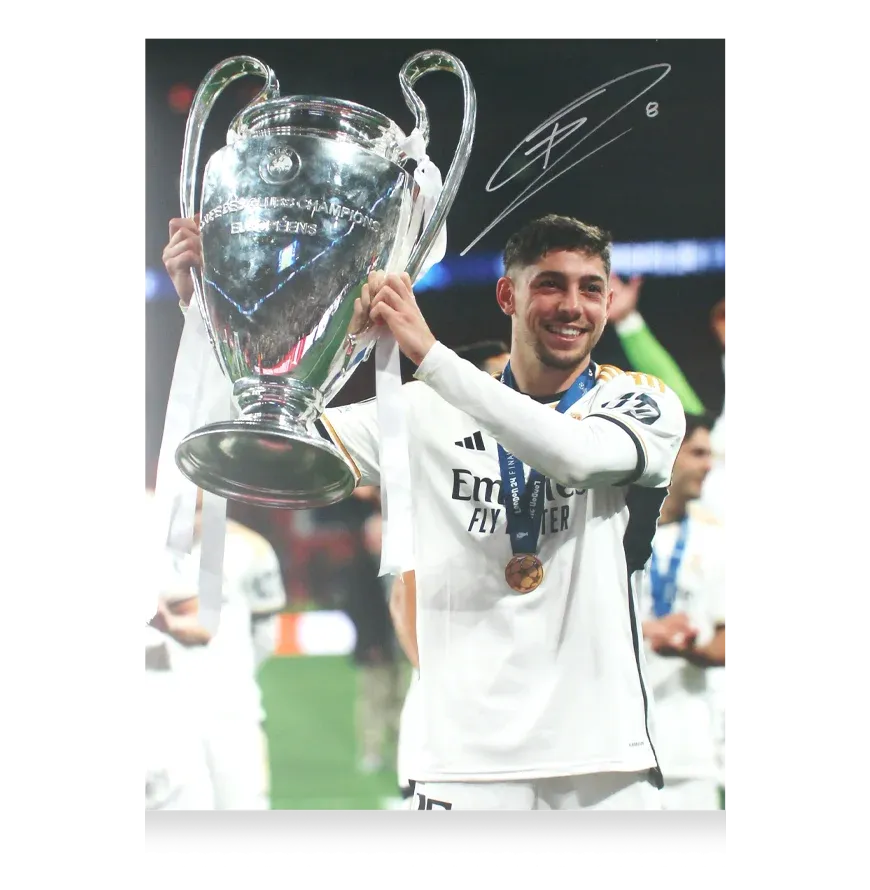 Federico Valverde Signed Federico Valverde Signed Real Madrid Photo: UEFA Champions League Winner Signed Autographed Autograph Photo Authentication: ICONS Hologram