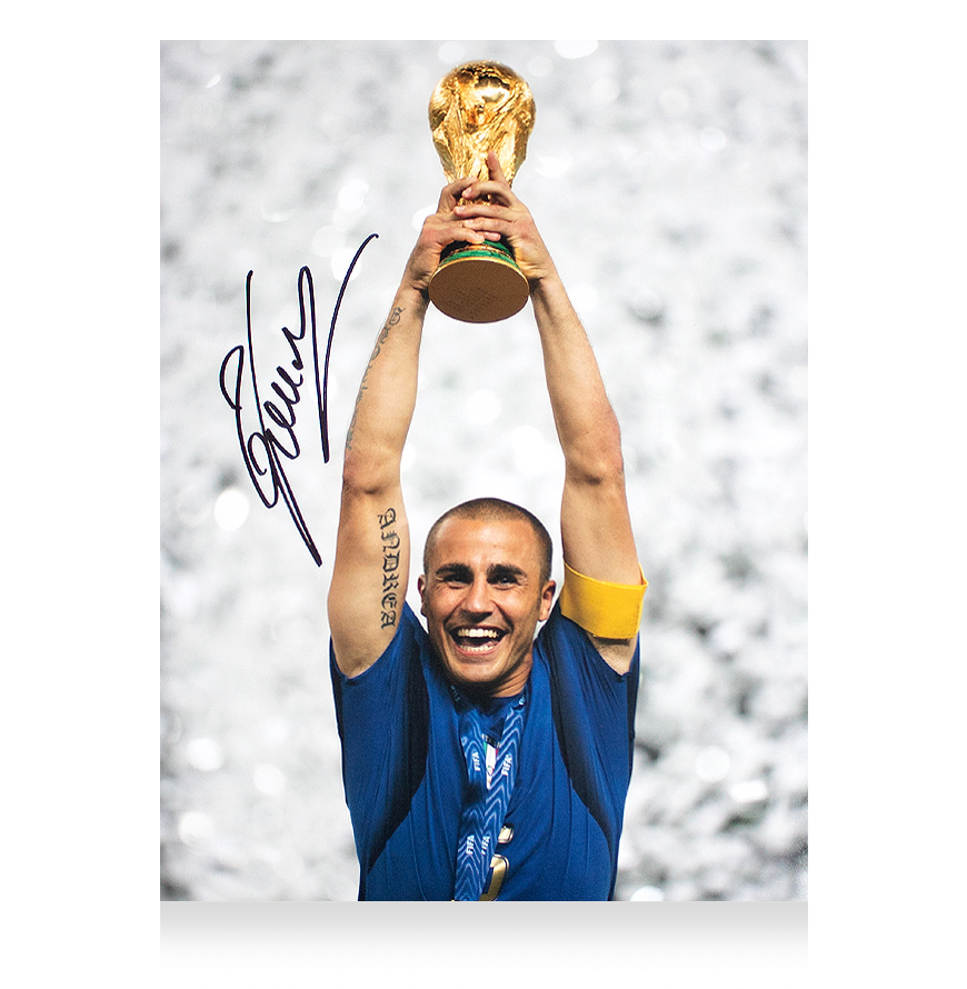 Fabio Cannavaro Signed Italy Photo: 2006 FIFA World Cup Winner Autographed Autograph CANNAVARO SIGNED  Shirt ICONS​  Authentication: ICONS Hologram  Actual delivery time: