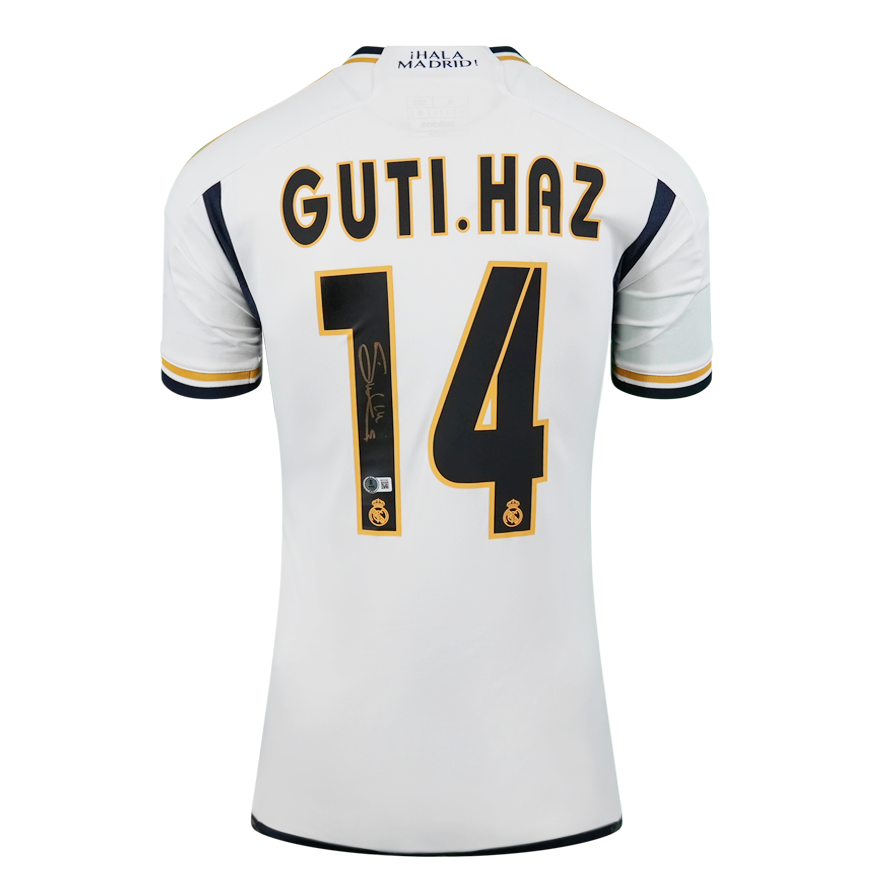 Camisola oficial do Real Madrid 2023-24 autografada por Guti Hernandez.  Autenticação: ICONS Holograma  Prazo de entrega: 10 a 20 dias.  Após a confirmação do seu pedido, receberá todas as informações necessárias.
