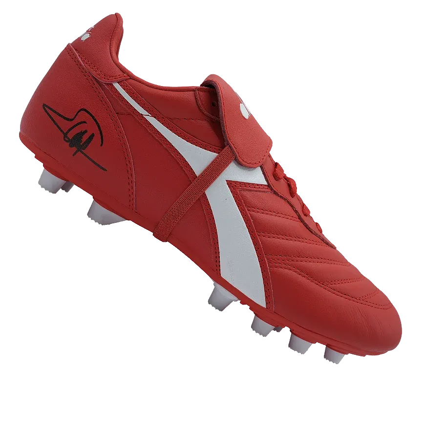 George Weah Signed Diadora Brasil Classico Football Boot Ac Milan George Weah   Ac Milan   ICONS WEAH 9 Ballon D Oro