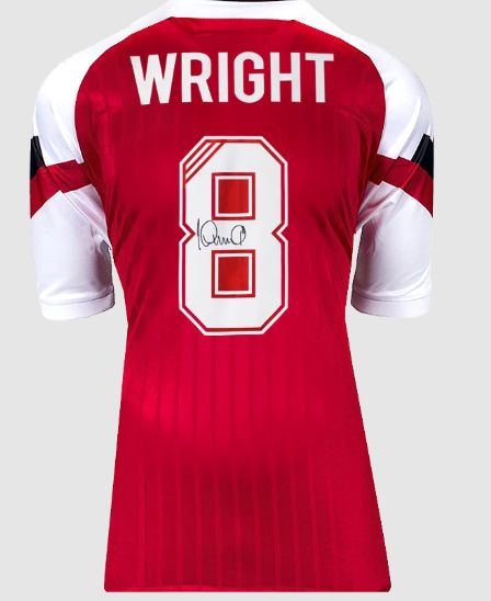 Ian Wright Back Signed Arsenal 1992-93 Reissue Home ShirtHome Shirt Autographed Autograph Signed Arsenal Jersey WRIGHT 8 ICONS