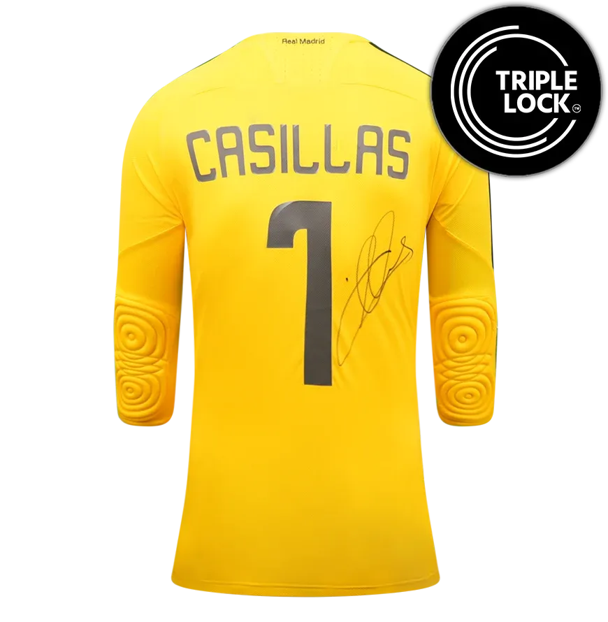 Iker Casillas Back Signed Real Madrid 2008-09 Away Goalkeeper Shirt Real Madrid Signed Autographed Autograph Authentication: ICONS Hologram  Actual delivery time: