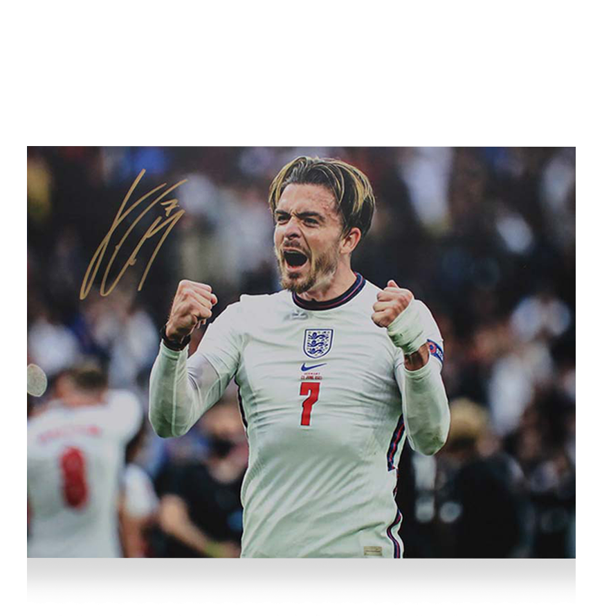 Jack Grealish Signed England Photo: Celebration Autograph Signed GREALISH JACK  Signed Autograph ICONS