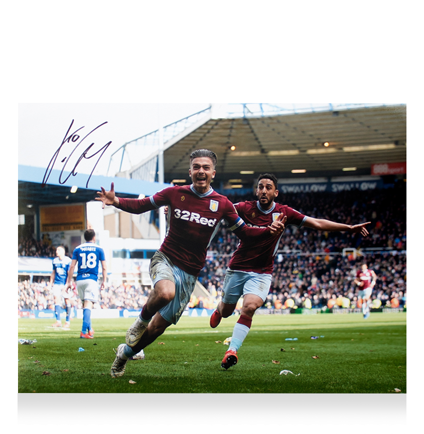 Jack Grealish Signed Aston Villa Photo: Iconic Birmingham Derby Goal  Photo  Grealish   Autograph Autographed  ICONS