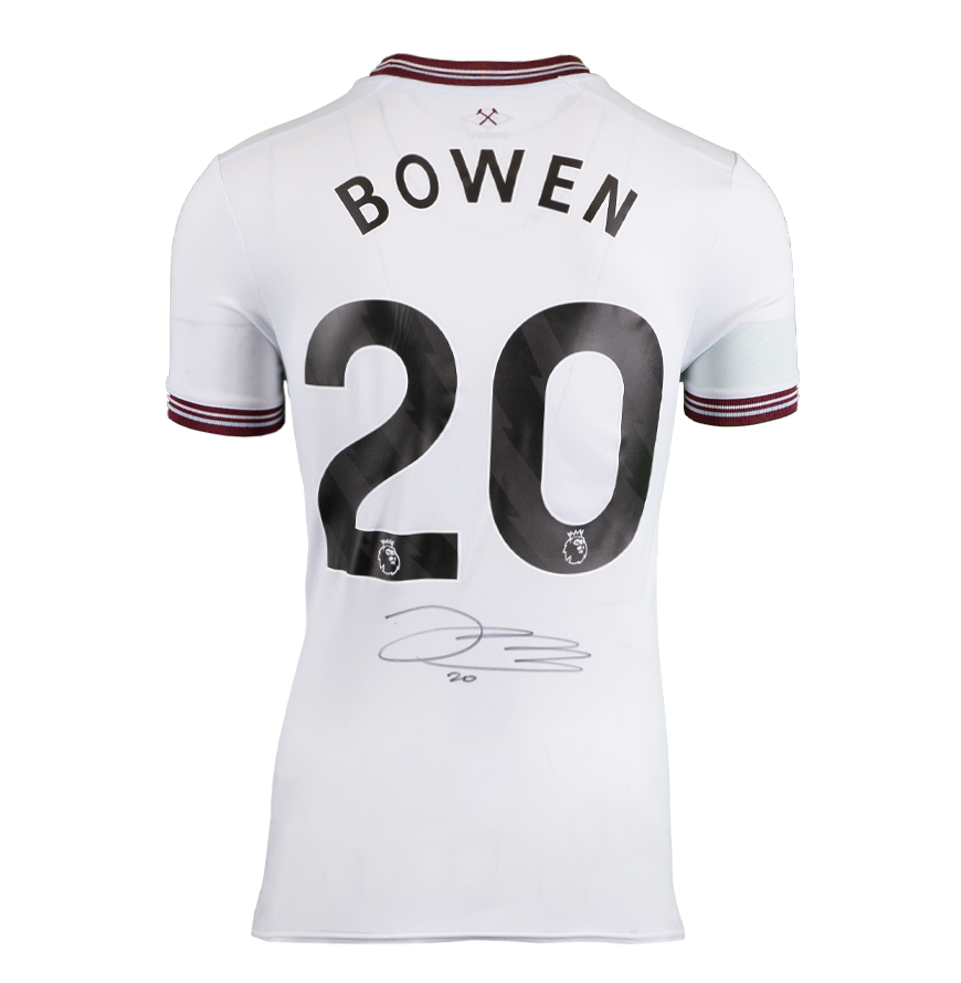 Jarrod Bowen Back Signed West Ham United 2023-24 Away Shirt  Shirt Autograph Signed West Ham Jersey BOWEN ICONS