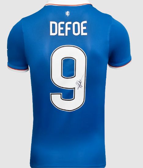 Jermain Defoe Back Signed Rangers FC 2025-26 Home Shirt Jersey  Glascow Rangers  Autograph Autographed  ICONS