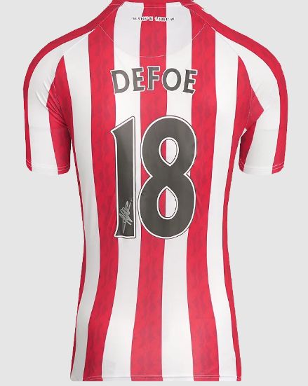 Jermain Defoe Back Signed Sunderland 2024-25 Home Shirt Home Shirt Jersey  Sunderland  Autograph Autographed  ICONS