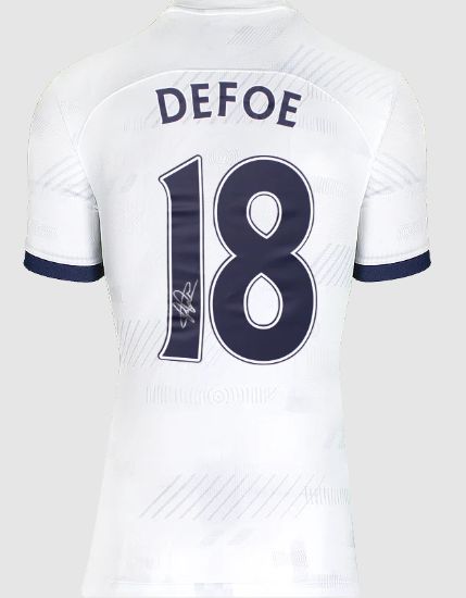Jermain Defoe Back Signed Tottenham Hotspur 2023-24 Home Shirt Shirt Jersey  Tottenham Autograph Autographed  ICONS