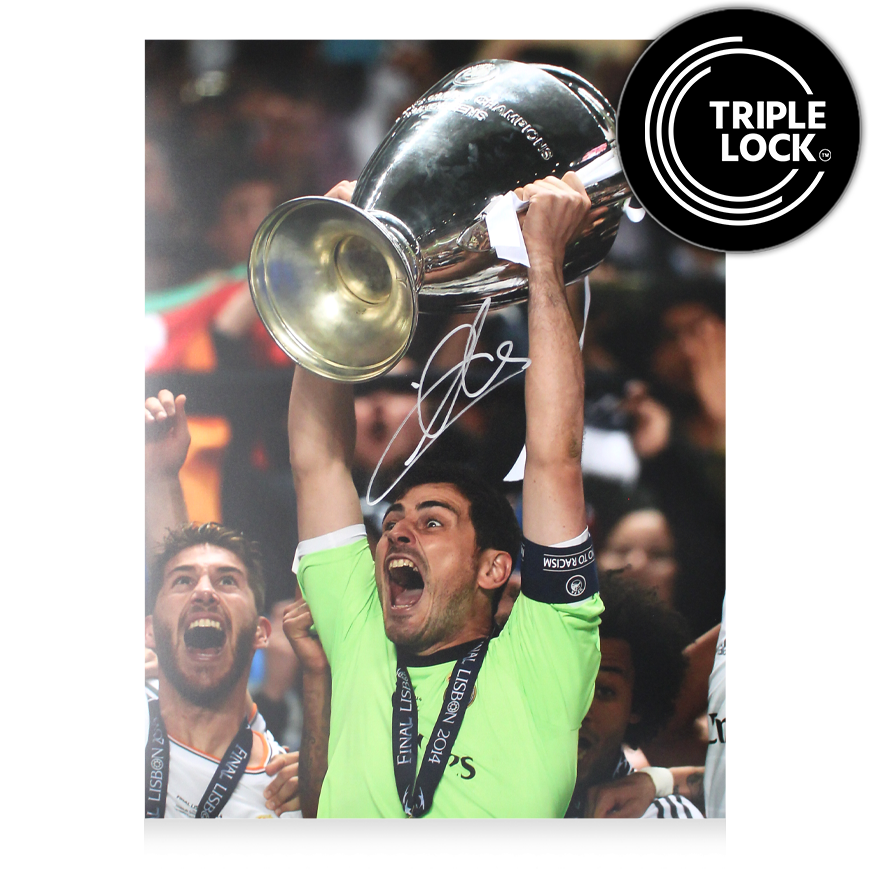 Iker Casillas Signed Real Madrid Photo: 2014 UEFA Champions League Winner Autographed Autograph Authentication: ICONS Hologram  Actual delivery time: