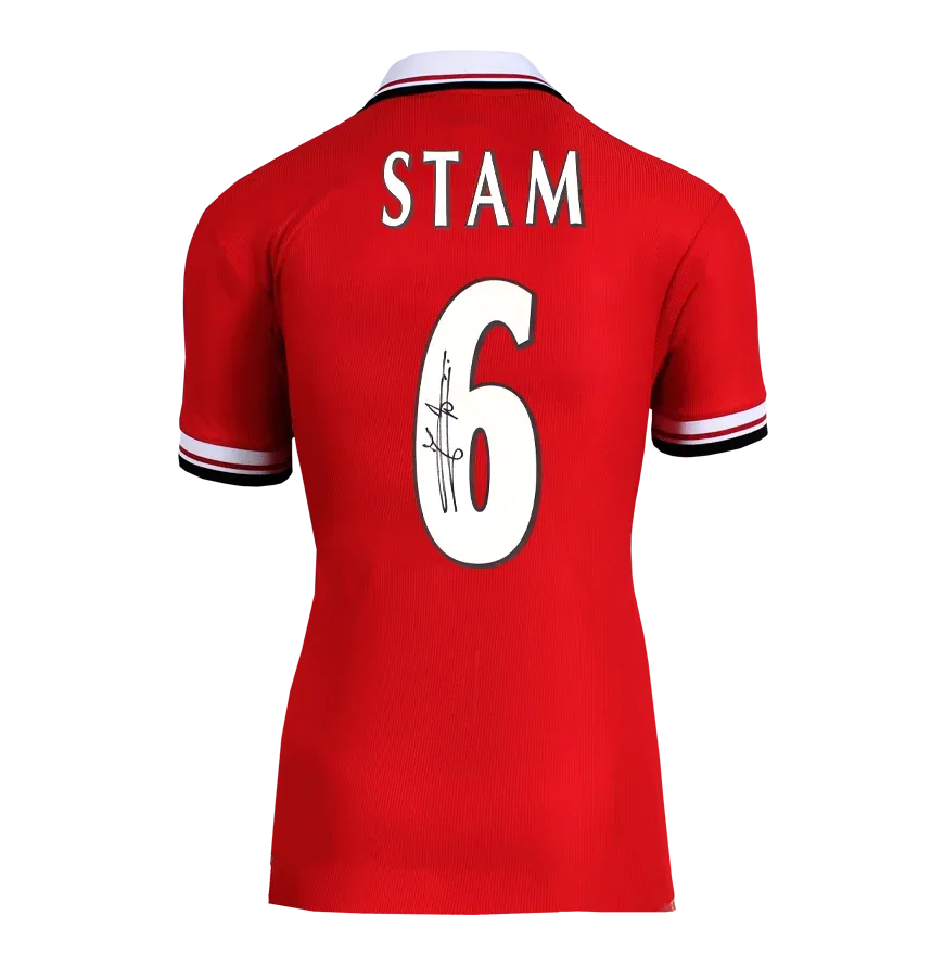Autograph Jaap Stam Back Signed Manchester United 1999 Home Shirt Home Shirt ICONS Autographed Jersey  Autograph  STAM JAAP  Autographed