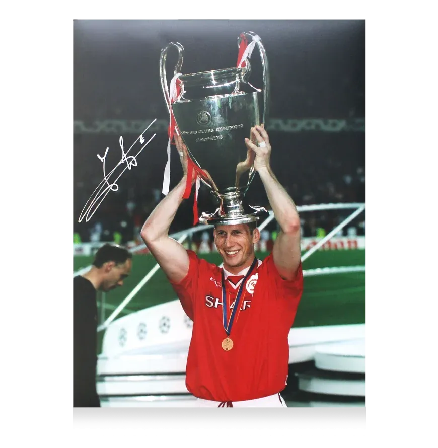 Jaap Stam Signed Manchester United Photo: UEFA Champions League Winner