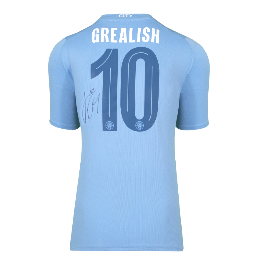 Jack Grealish Back Signed Manchester City 2023-24 Home Shirt  Autograph Signed Man City  Jersey GREALISH JACK  Signed Autograph ICONS