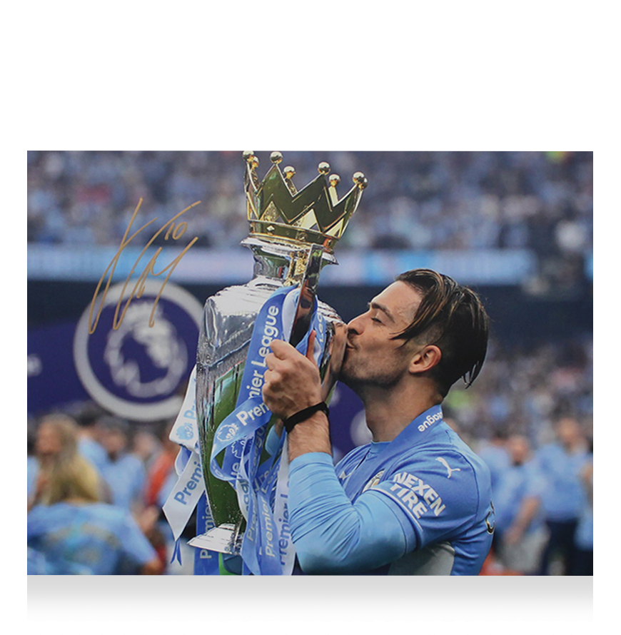 Jack Grealish Signed Manchester City Photo: Premier League Trophy Autograph Signed Man City  GREALISH JACK  Signed Autograph ICONS