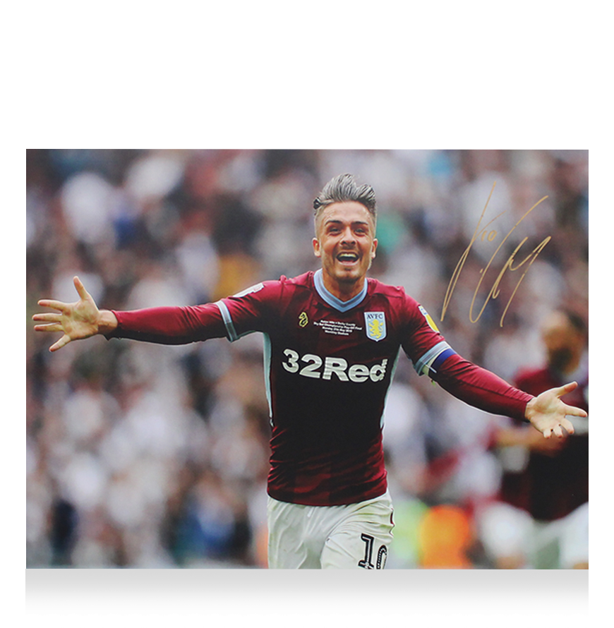 Jack Grealish Signed Aston Villa Photo: Promotion Celebration Goal  Photo  Grealish   Autograph Autographed  ICONS