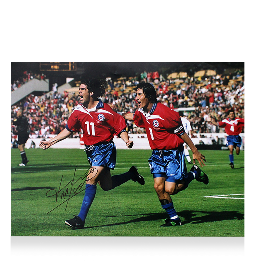 Marcelo Salas Signed Chile Photo: 1998 FIFA World Cup Goal vs Italy Autographed Autograph Salas Chile Signed  Jersey   ICONS