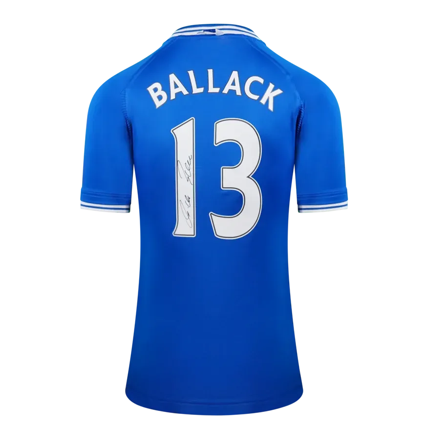Michael Ballack Back Signed Chelsea Retro Home Shirt Jersey Original Retro Ballack Signed Jersey Autograph Autographed  ICONS