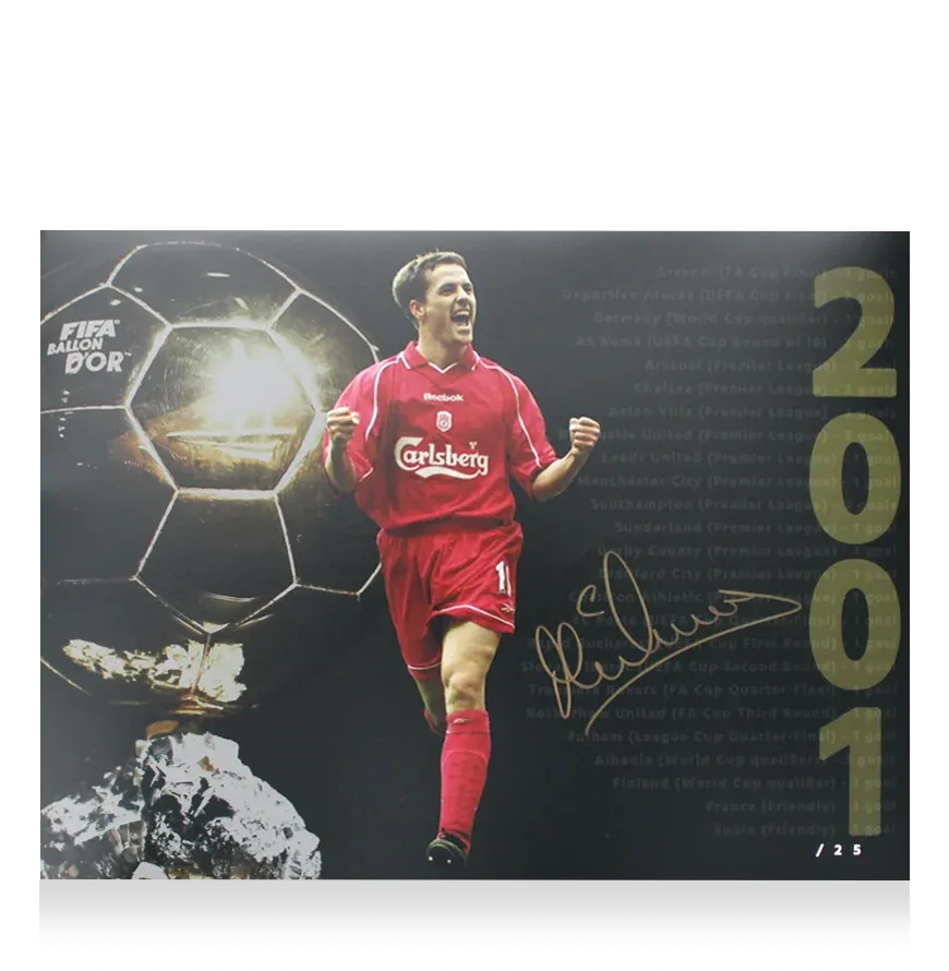 Michael Owen Signed Montage Photo: Ballon D'or MICHAEL OWEN  Autograph Autographed  ICONS