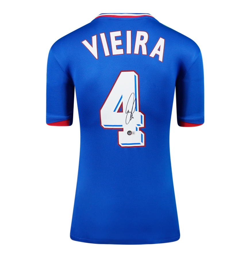 Patrick Vieira Back Signed France 2024 Home Shirt Shirt Autographed Autograph Signed fRANCE Jersey Vieira  Back Signed 2024 2025   Home Shirt ICONS