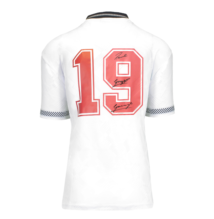 Paul Gascoigne Back Signed England 1990 Home Shirt SIGNED Jersey England Gazza Gascoigne Signed Jersey Autograph Autographed   ICONS