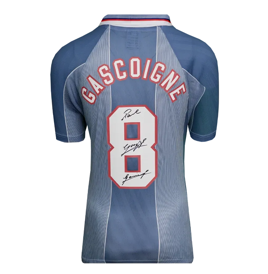Paul Gascoigne Back Signed England 1996 Away Shirt Shirt SIGNED Jersey England Gazza Gascoigne Signed Jersey Autograph Autographed   ICONS