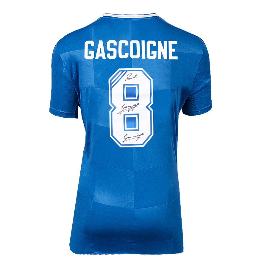 Paul Gascoigne Back Signed Rangers 2016-18 Home Shirt SIGNED Jersey England Gazza Gascoigne Signed Jersey Autograph Autographed   ICONS