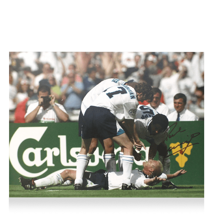 Paul Gascoigne Signed England Photo: Dentist Chair Celebration SIGNED Photo England Gazza Gascoigne Signed Photo Autograph Autographed   ICONS