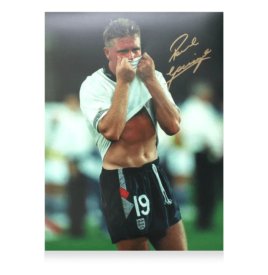 Paul Gascoigne Signed England Photo: World Cup Tears SIGNED Photo England Gazza Gascoigne Signed Photo Autograph Autographed   ICONS