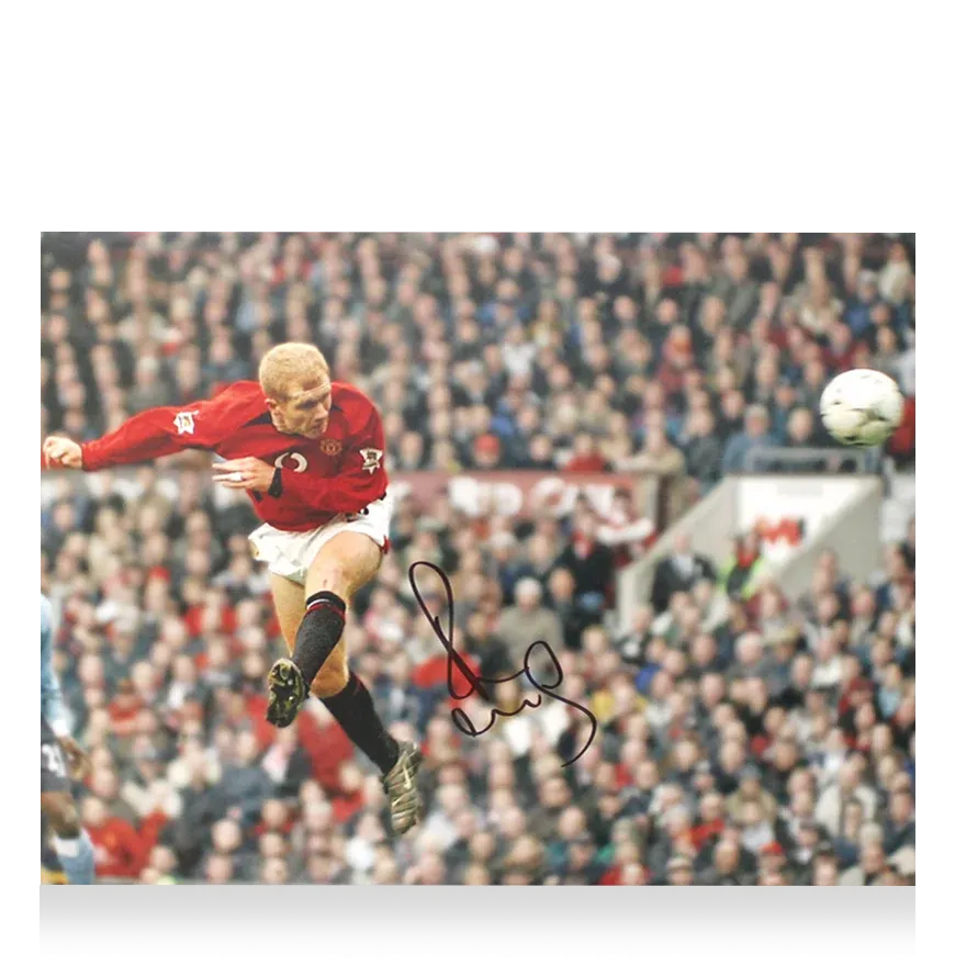 Paul Scholes Signed Manchester United Photo: Headed Goal Signed Autographed Autograph Scholes SCHOLES ICONS