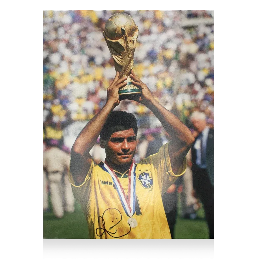 Romario Signed Brazil Photo: 1994 FIFA World Cup Winner Signed Autograph Romario Photo Autographed Retro Brazil Autographed ICONS