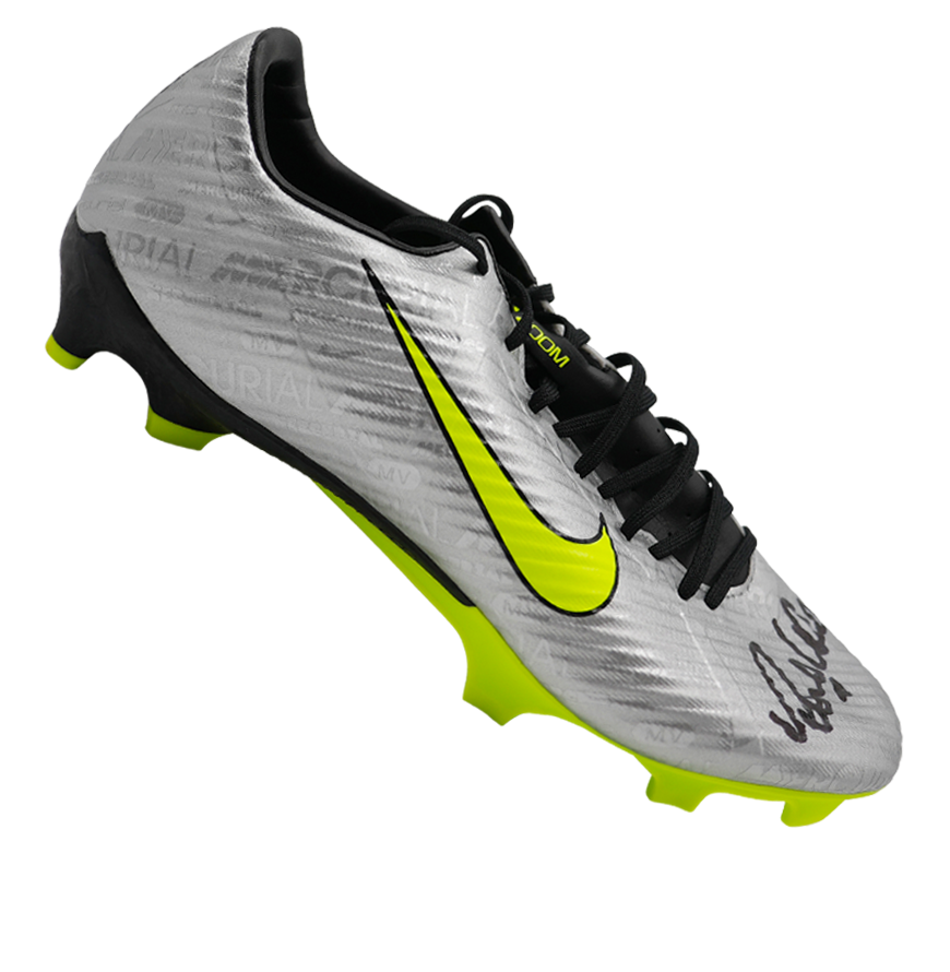 Ronaldo Signed Nike Mercurial Silver Boot Shoe Signed Autograph Fenomeno Ronaldo Autographed Boot Autographed ICONS