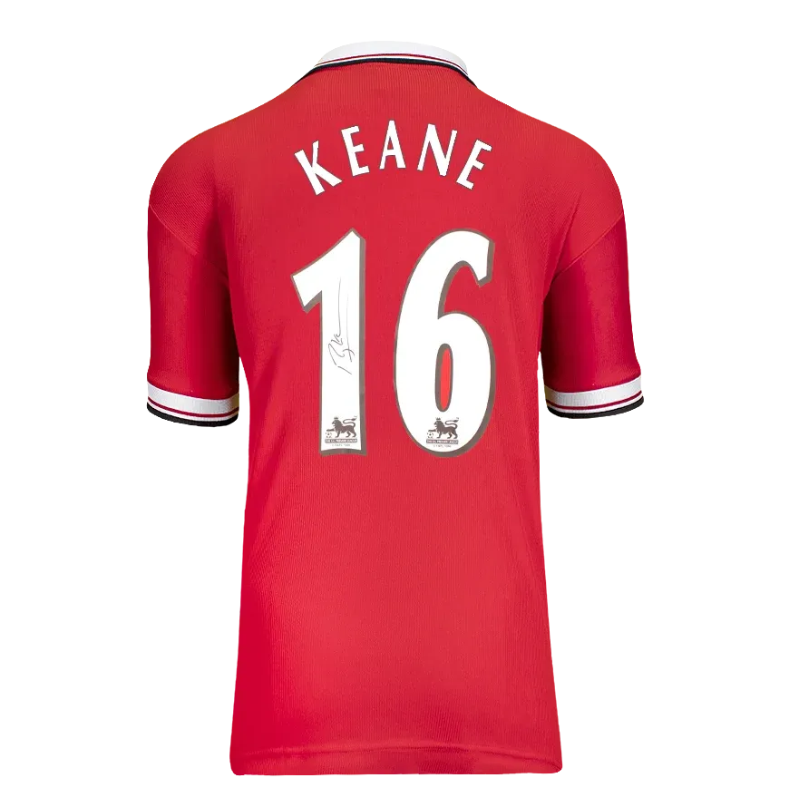 Roy Keane Back Signed Manchester United 1999 Premier League Home Shirt Jersey  Autographed Autograph Signed Man Utd  Jersey KEANE Back Signed   Home Shirt ICONS 16