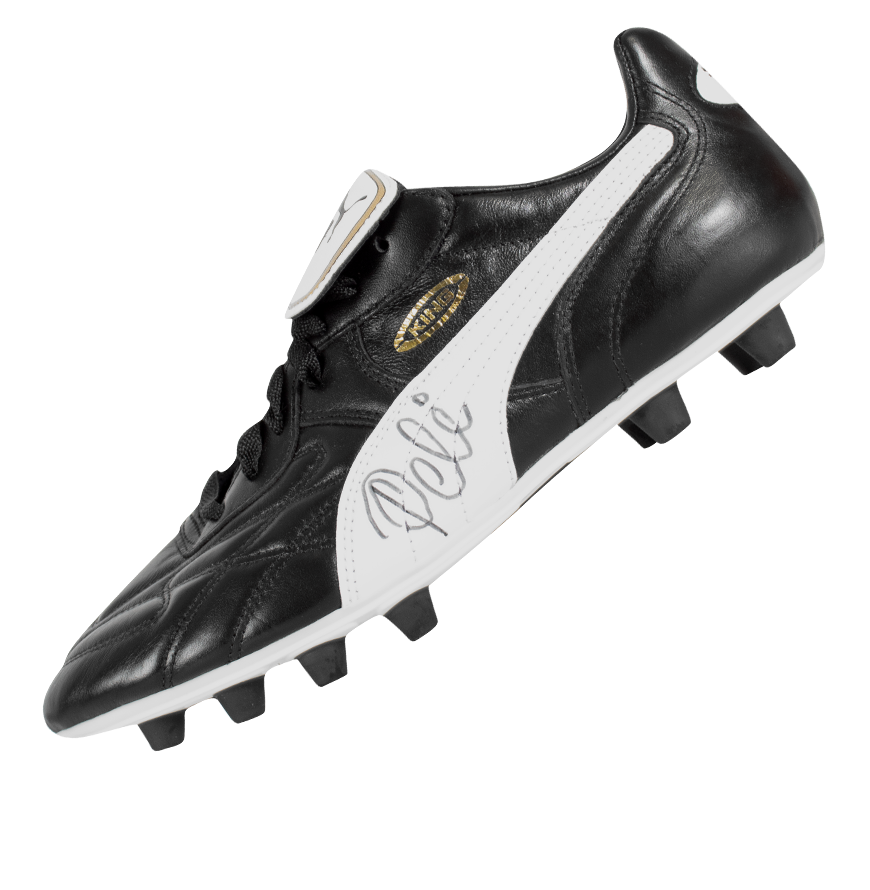 Pele Signed Black Puma King Boot sHOE Autograph Autographed Shoe Signed Pele Signed Brazil Boot ICONS PELE 10