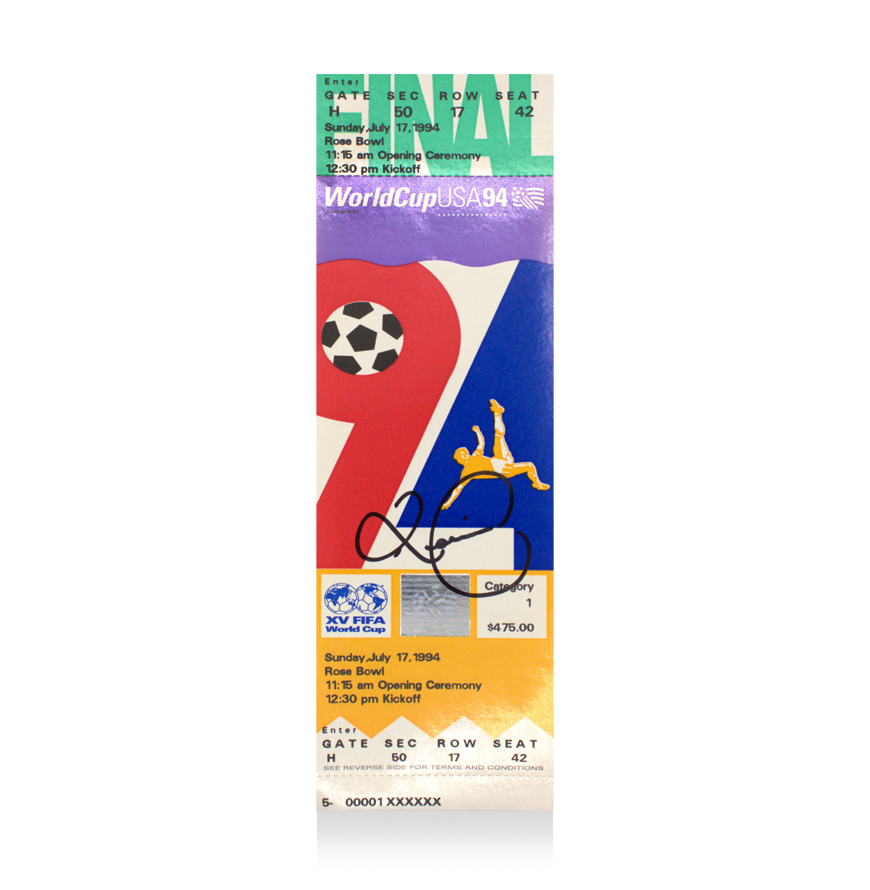 Romario Signed 1994 FIFA World Cup Final Ticket Signed Autograph Romario Ticket Autographed Retro Brazil Autographed ICONS